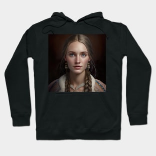 Beautiful Ukrainian Woman Portrait Illustration Hoodie